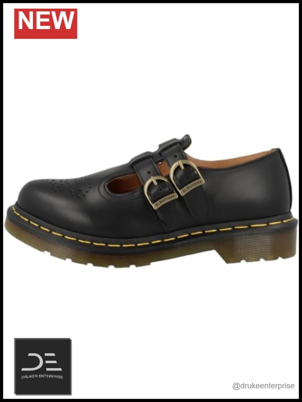 Classic Mary Jane Shoes T-Bar Leather AirWair Sole Women's
